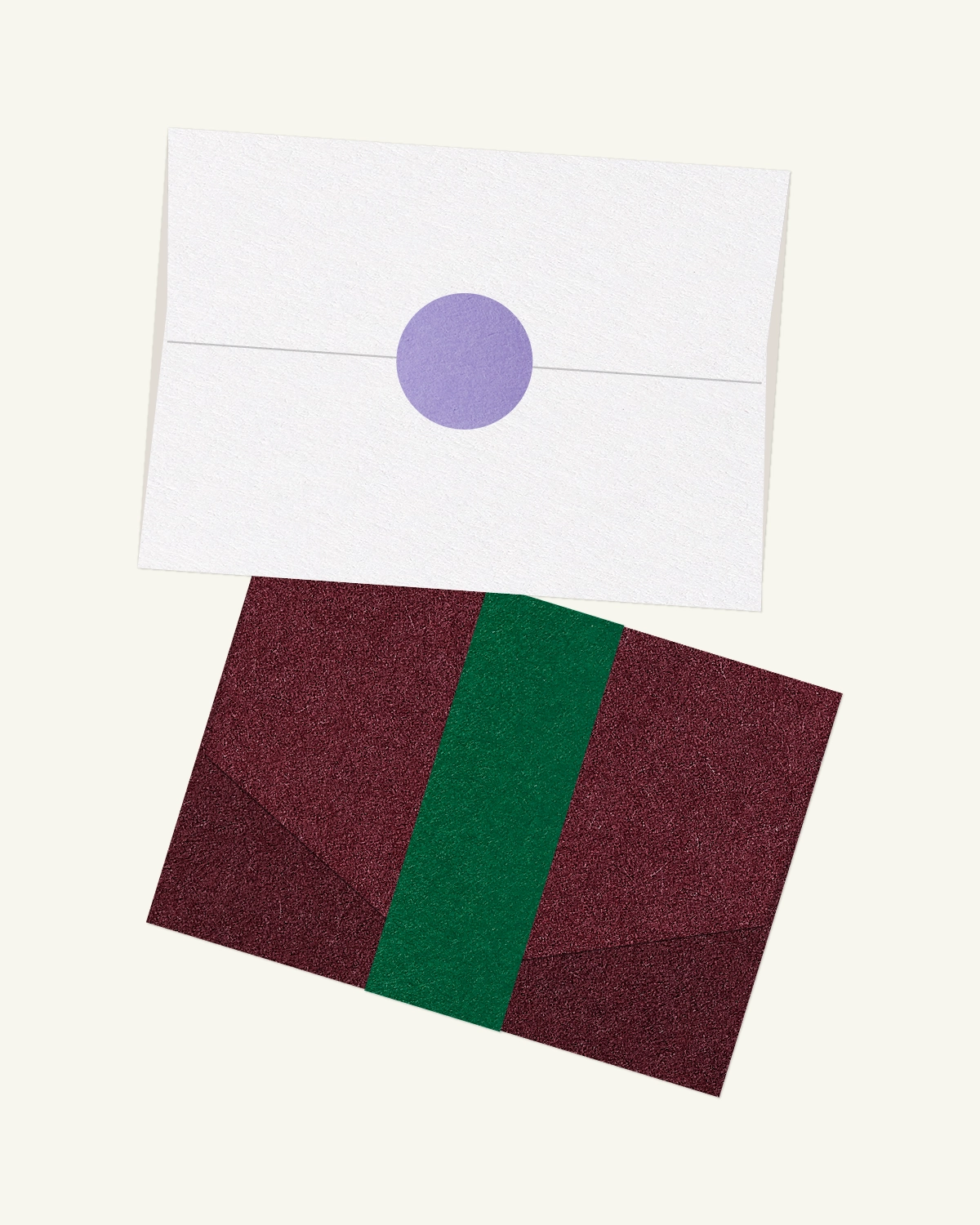 Gorgeous digital mockup of the Fizz Suite outer envelopes with the original paper texture.