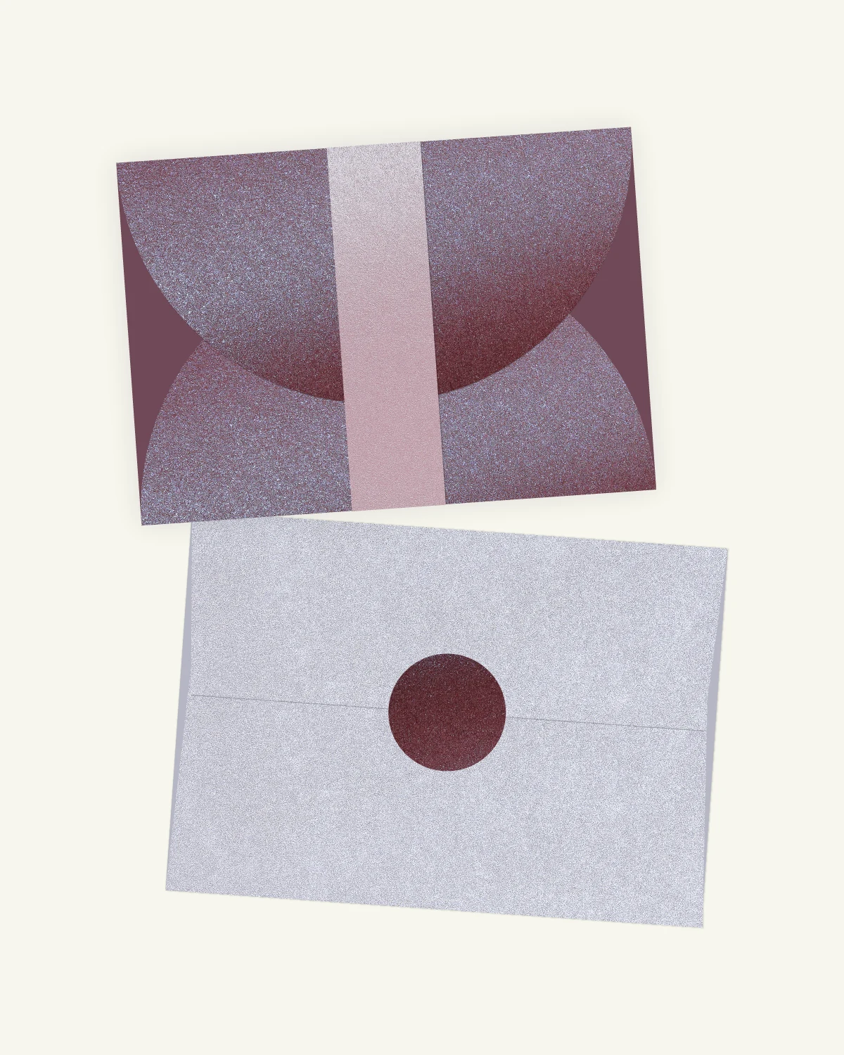 Gorgeous digital mockup of the Stardust Suite outer envelopes with the original paper texture.