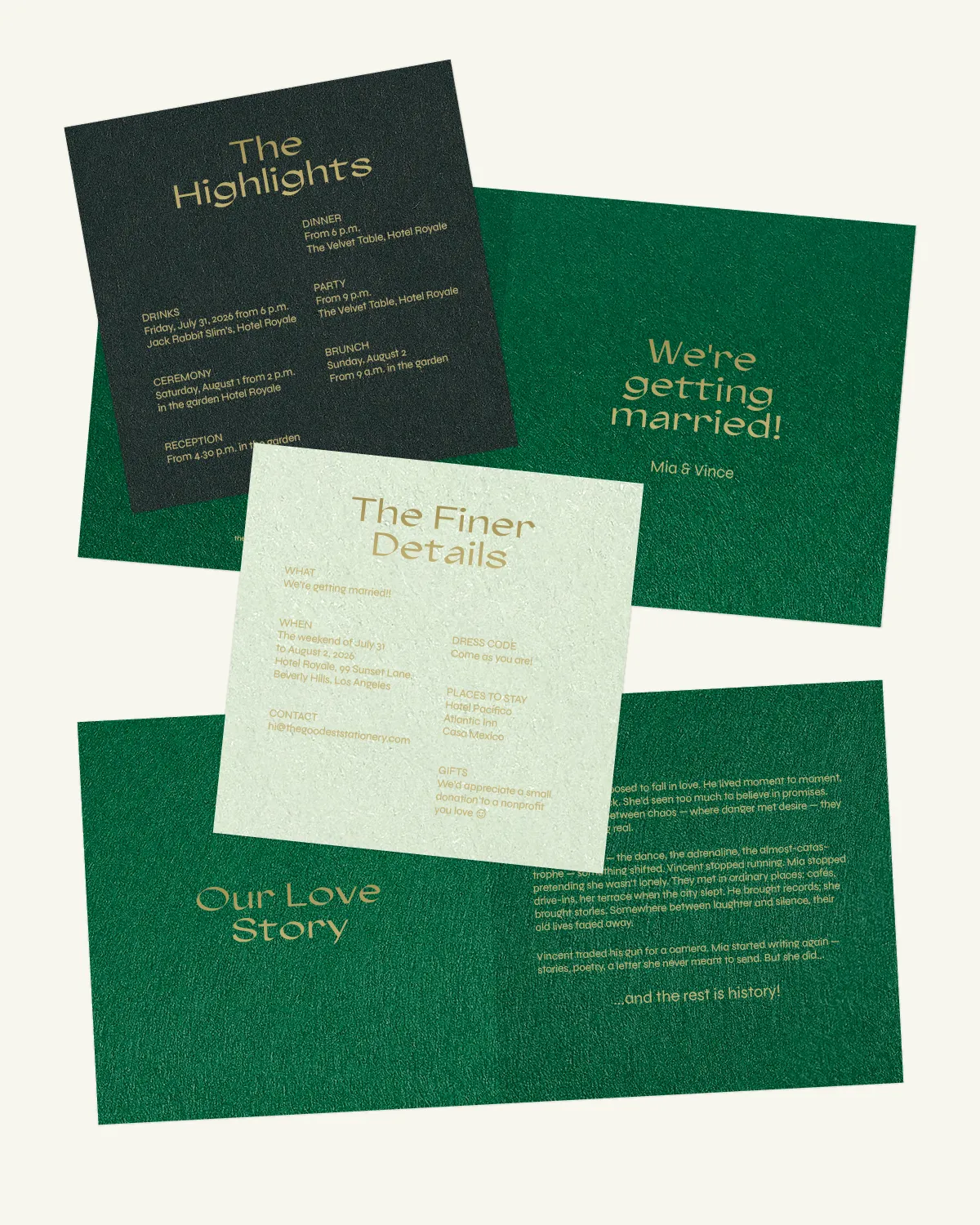 Digital mockup of the beautiful Java Suite invitation and inlays with the original paper texture. Digital mockup of the beautiful Java Suite invitation and inlays with the original paper texture.