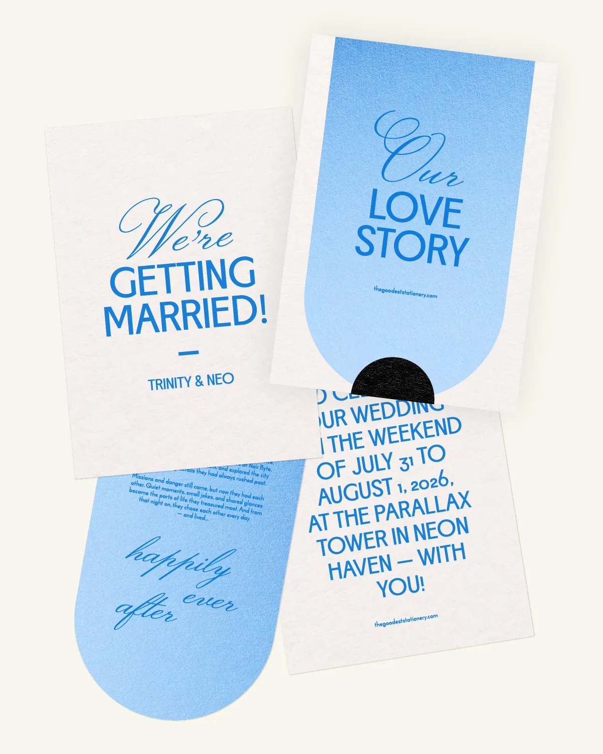 Digital mockup of the beautiful Umi Suite invitation and inlays with the original paper texture. Digital mockup of the beautiful Umi Suite invitation and inlays with the original paper texture.