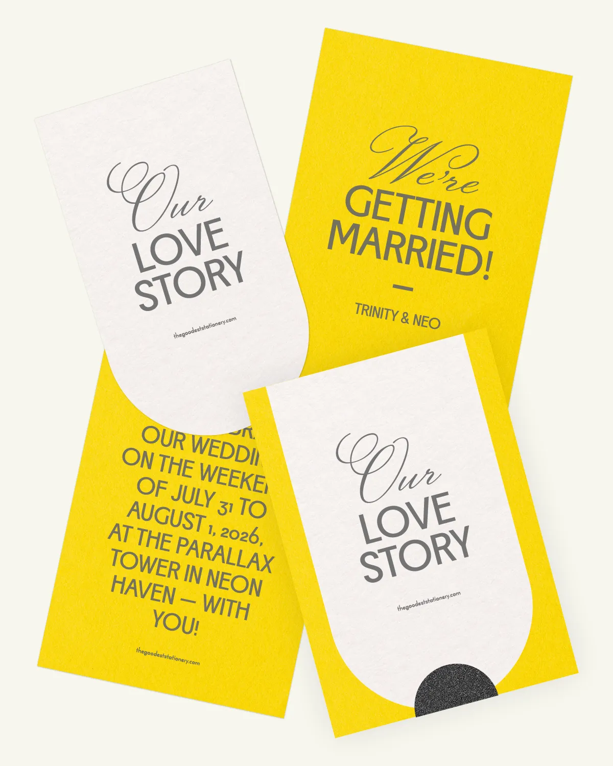 Digital mockup of the beautiful Amalfi Suite invitation and inlays with the original paper texture. Digital mockup of the beautiful Amalfi Suite invitation and inlays with the original paper texture.