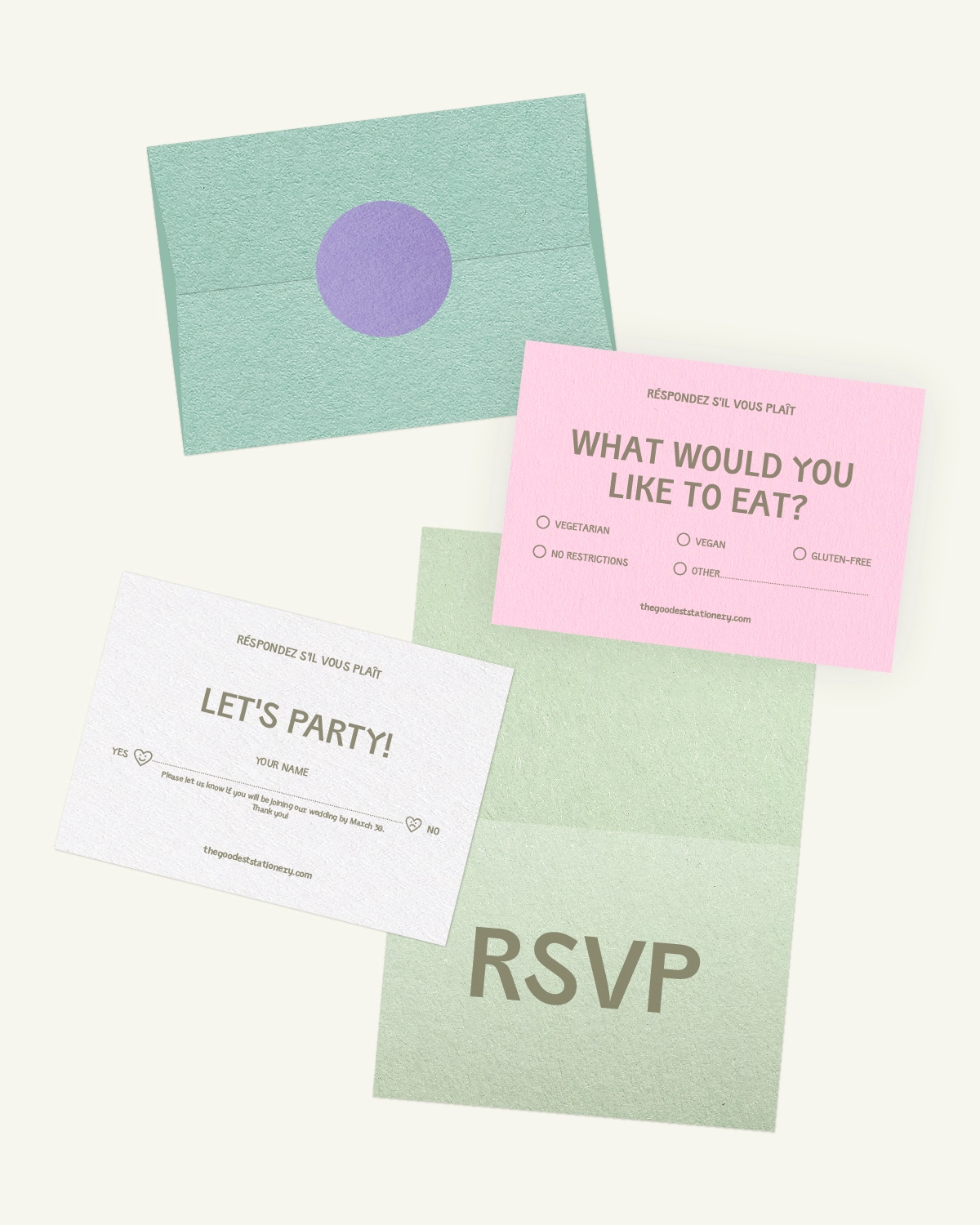 Gorgeous digital mockup of the Nowruz Suite: RSVP card, inlays, and envelope with a luxurious paper texture. Gorgeous digital mockup of the Nowruz Suite: RSVP card, inlays, and envelope with a luxurious paper texture.