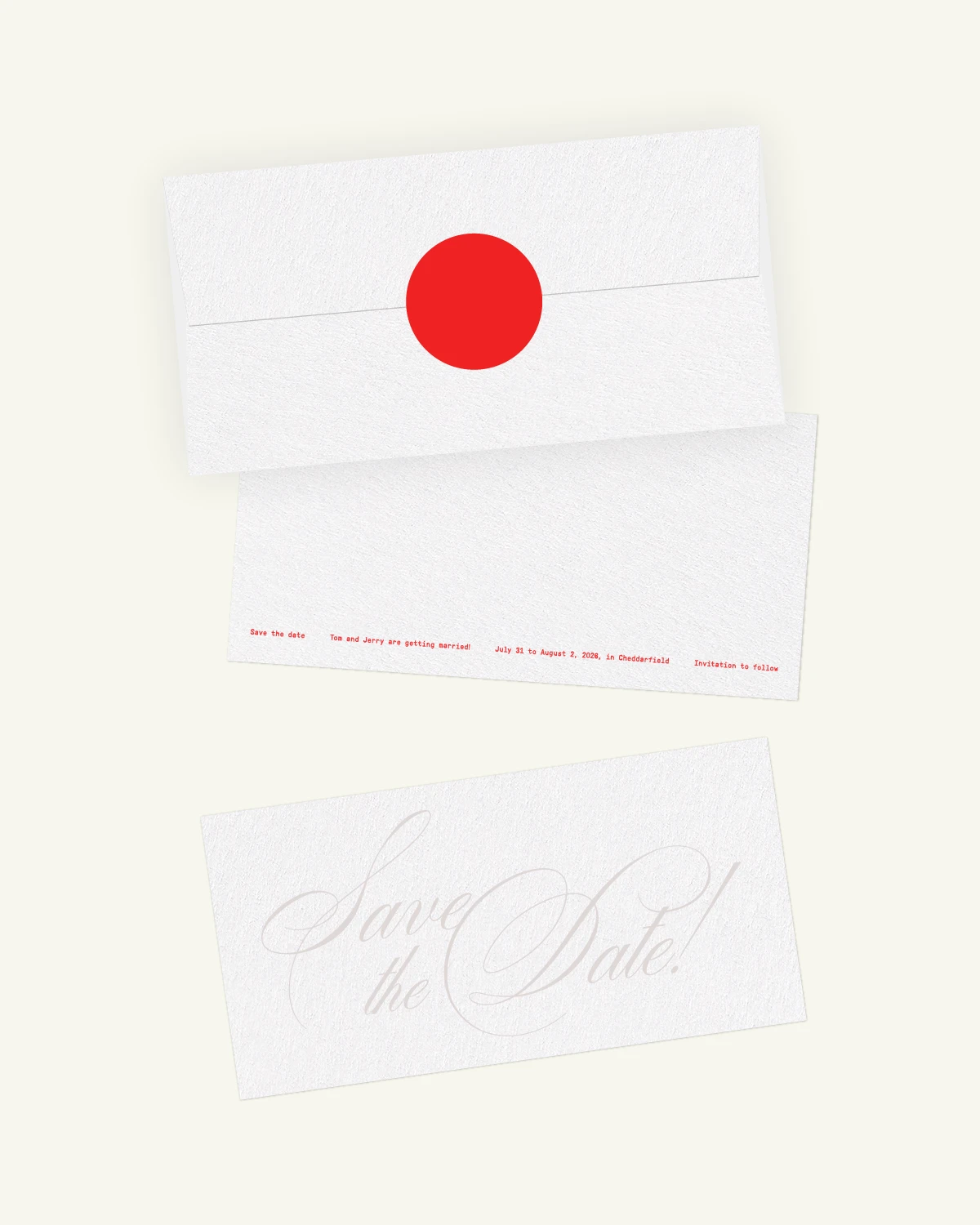 Luxurious digital mockup of the Aspen Suite save-the-date card and envelope with gorgeous original paper texture. Luxurious digital mockup of the Aspen Suite save-the-date card and envelope with gorgeous original paper texture.