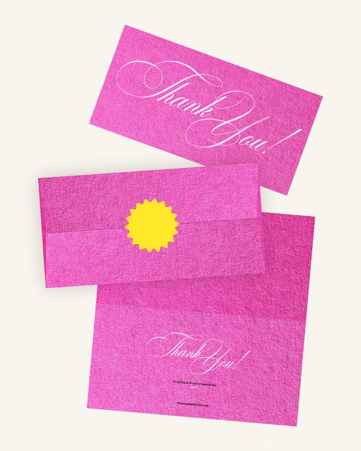 Beautiful Digital mockup of the Flamingo Suite thank-you card with envelope. Beautiful Digital mockup of the Flamingo Suite thank-you card with envelope.