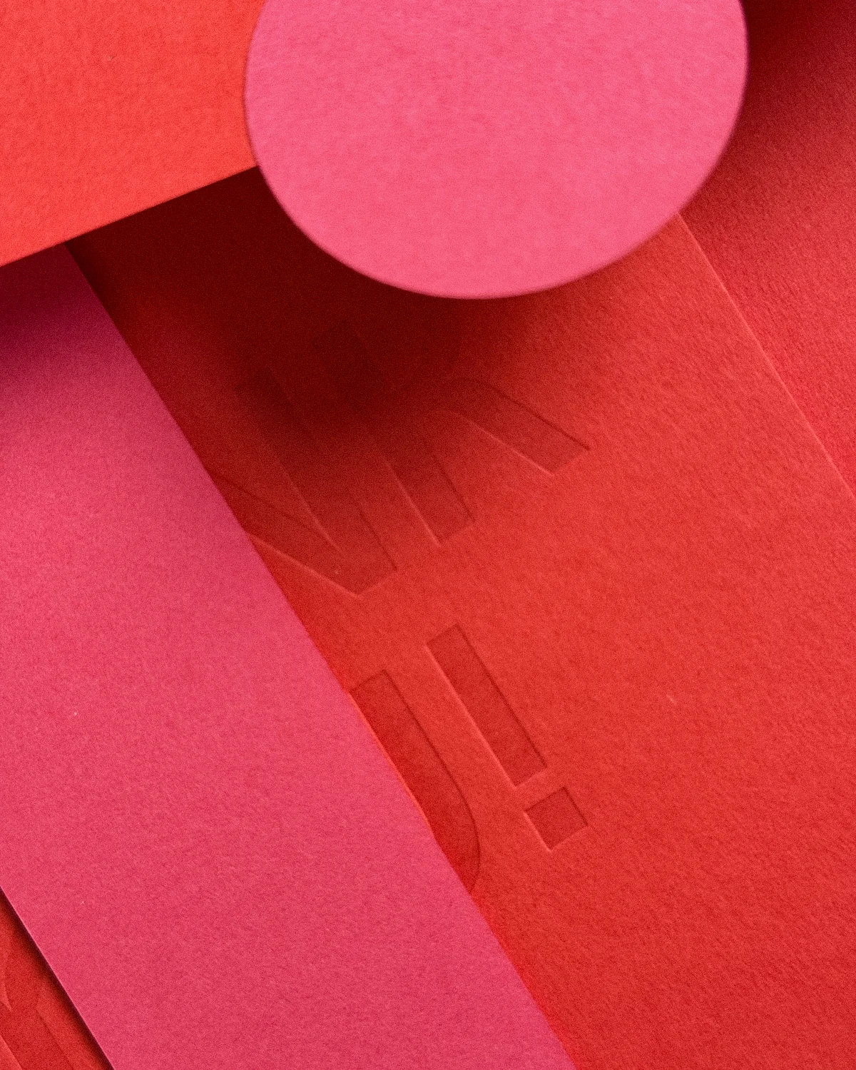 Closer close-up of the vibrant Kir Royale Suite including Thank You card, belly band, and envelope.
