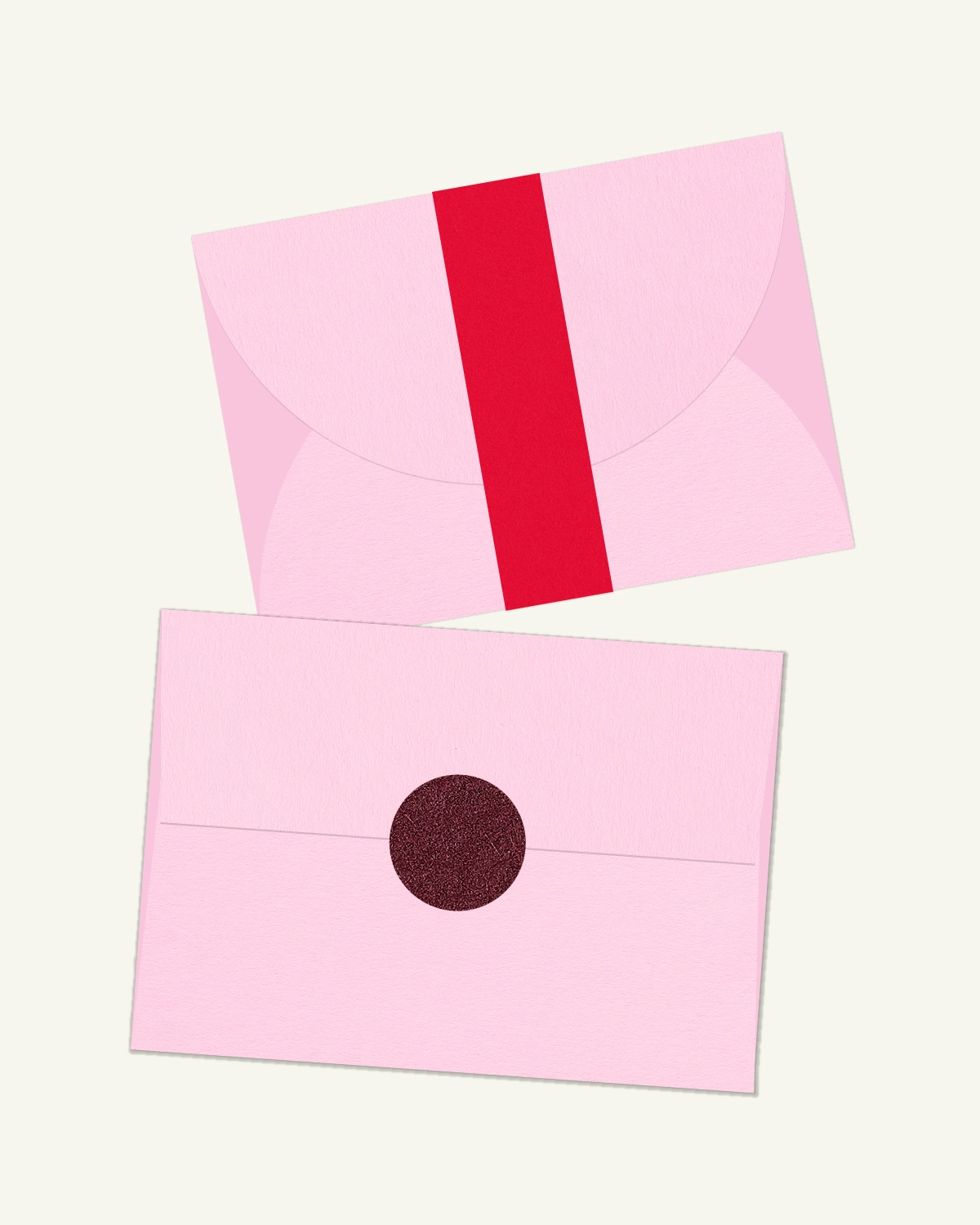 Gorgeous digital mockup of the Poppy Suite outer envelopes with the original paper texture.