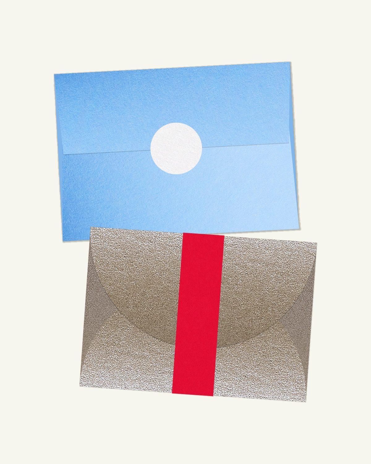 Gorgeous digital mockup of the Tian Suite outer envelopes with the original paper texture.
