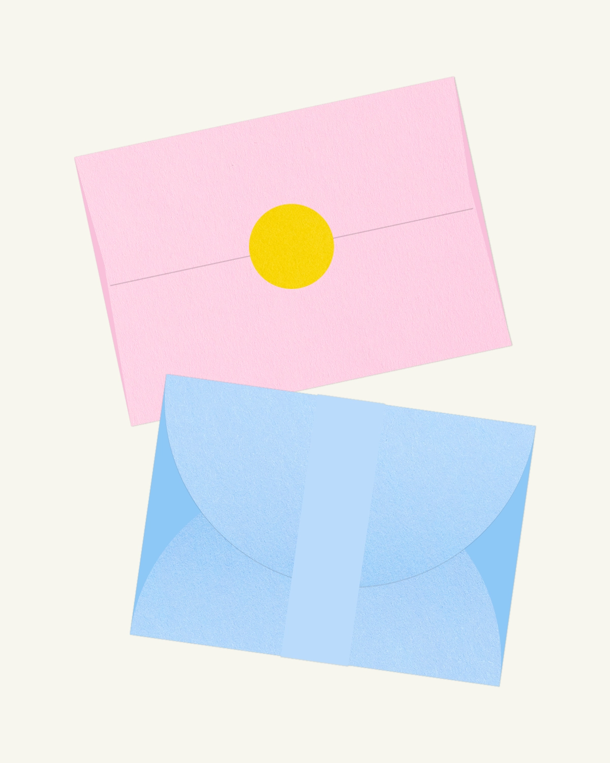 Gorgeous digital mockup of the Lato Suite outer envelopes with the original paper texture.