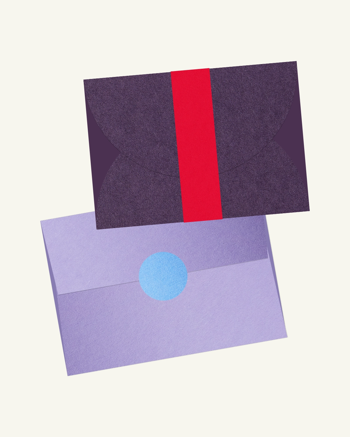 Gorgeous digital mockup of the Lila Suite outer envelopes with the original paper texture.