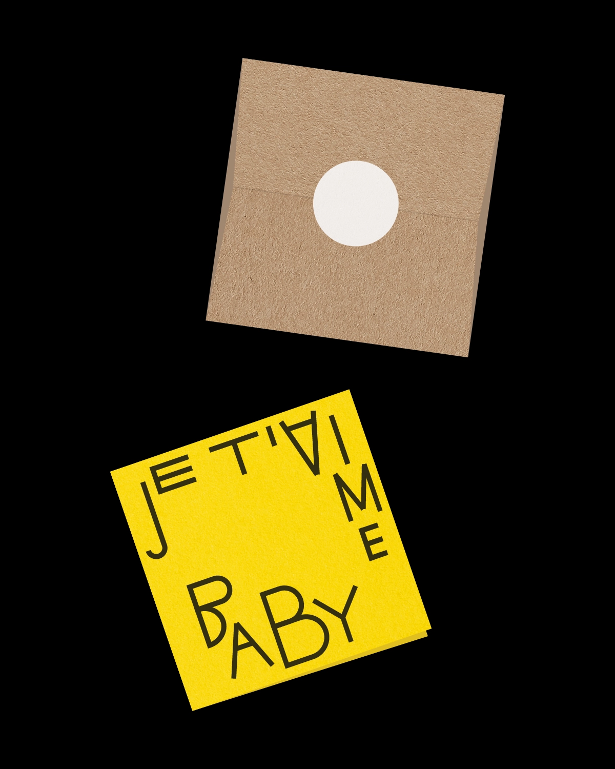 Yellow card with black text reading 