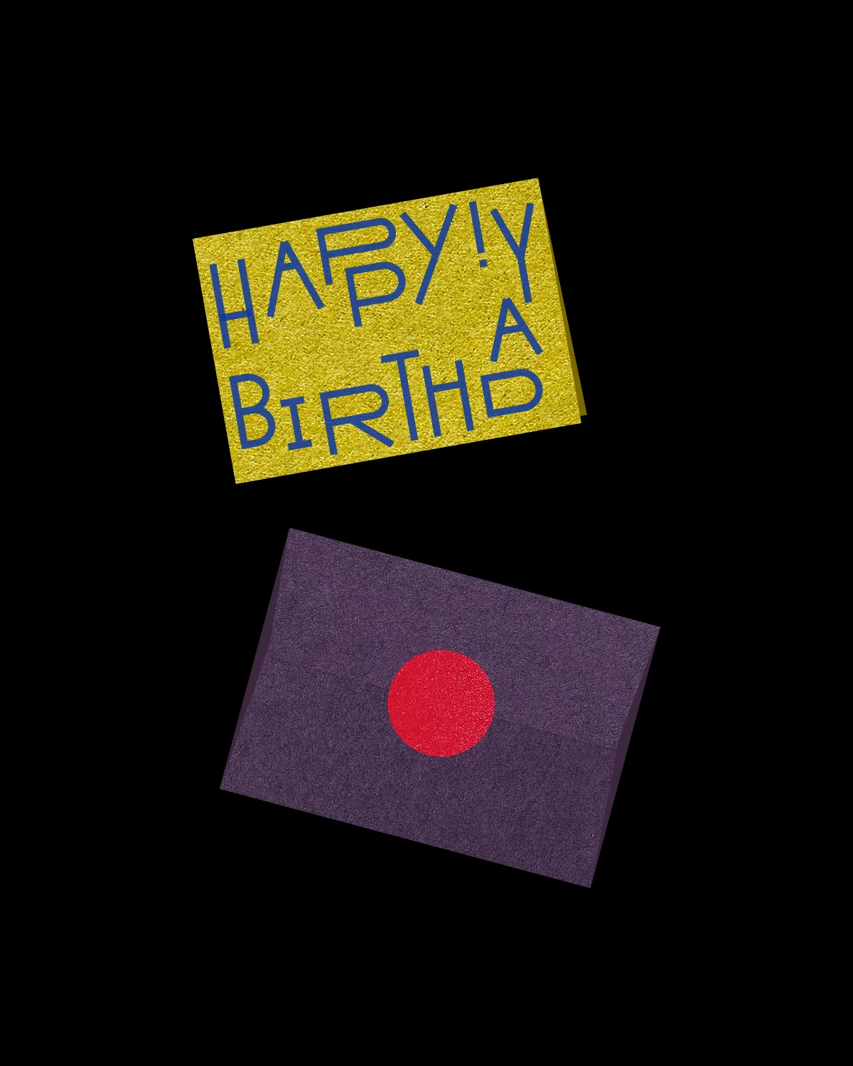 Bright pistachio card with blue text reading 