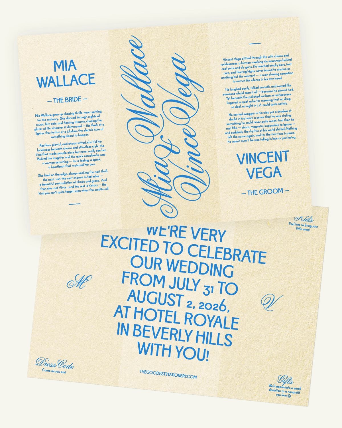 Digital mockup of the beautiful Gelato Suite invitation and inlays with the original paper texture. Digital mockup of the beautiful Gelato Suite invitation and inlays with the original paper texture.