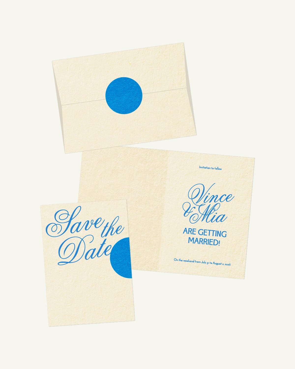 Digital mockup of Nord Suite Save-the-date card with luxurious inlay and envelope.heDate Digital mockup of Nord Suite Save-the-date card with luxurious inlay and envelope.heDate