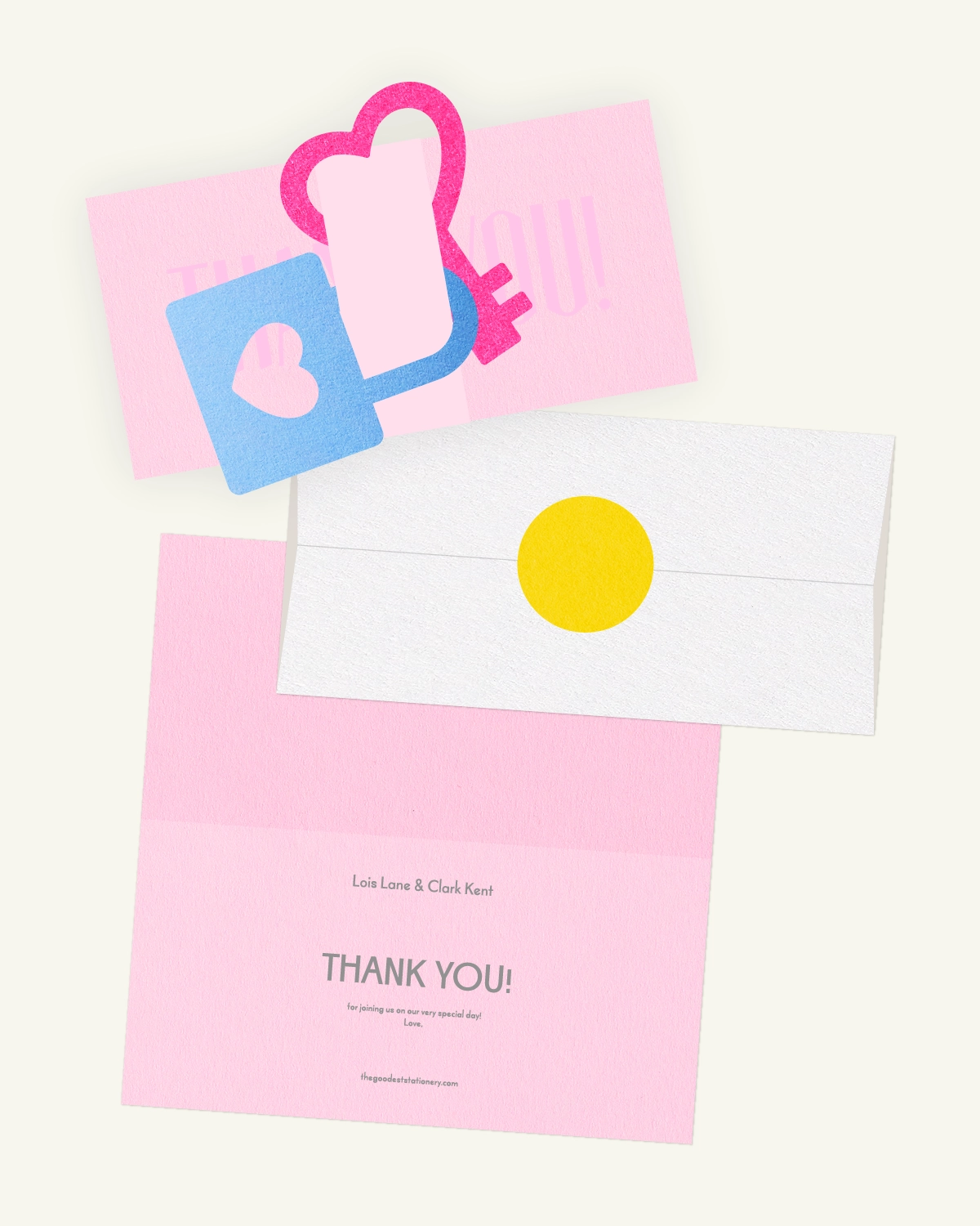 Beautiful Digital mockup of the Lato Suite thank-you card with envelope.